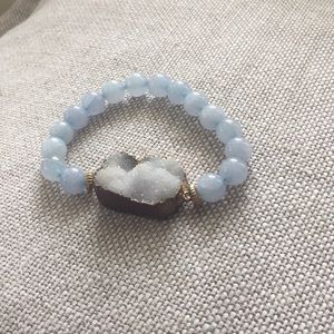 Drusy beaded bracelet